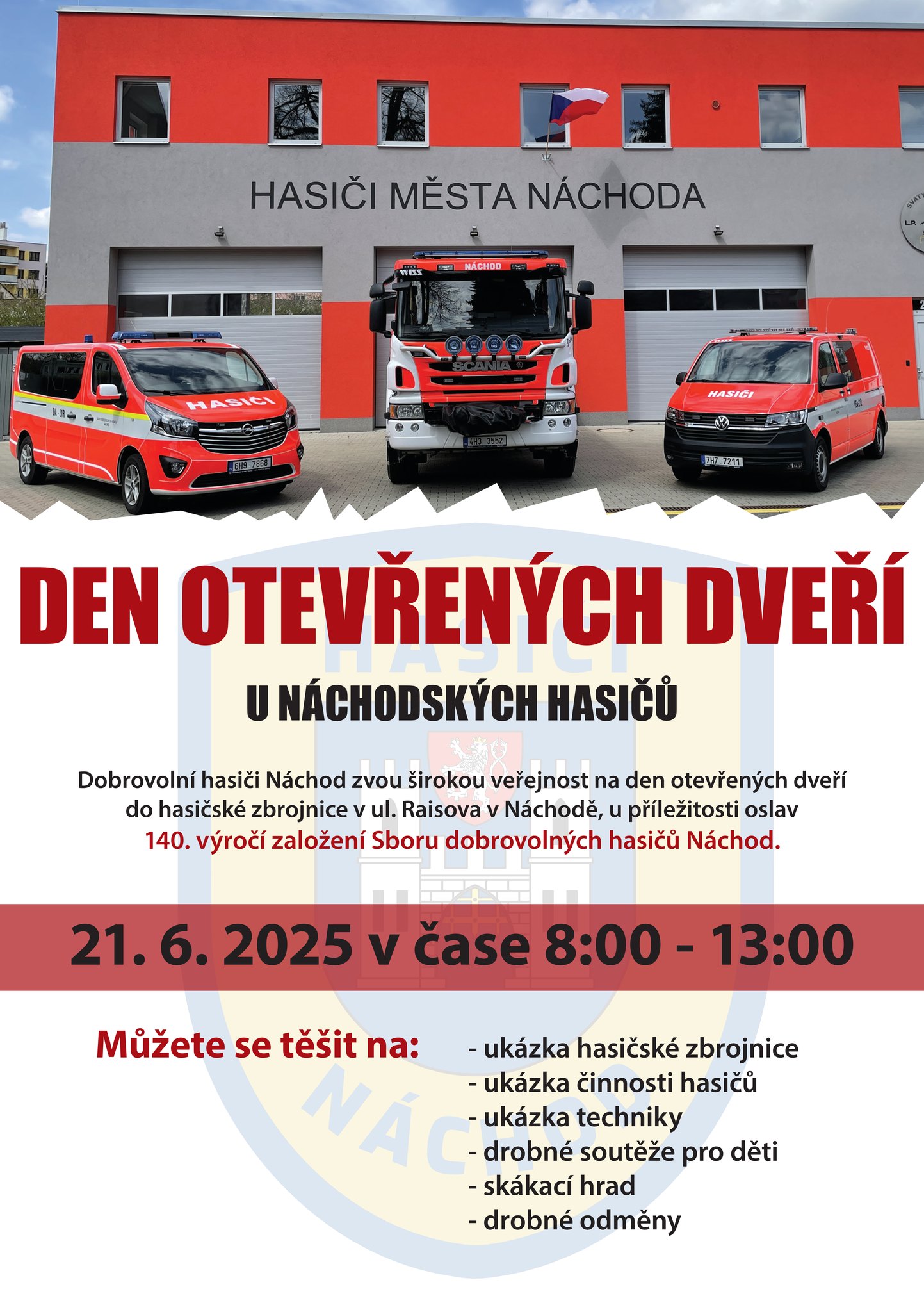 PlakátDen otevřených dveří u náchodských hasičů
