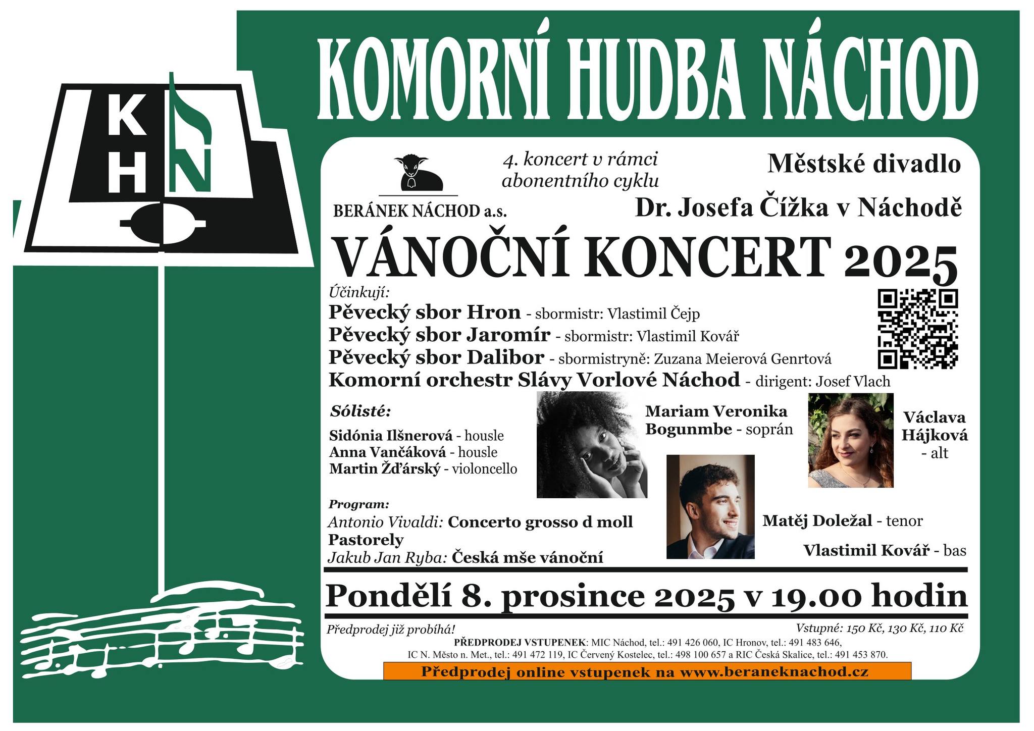 PlakátVánoční koncert Komorního orchestru Slávy Vorlové