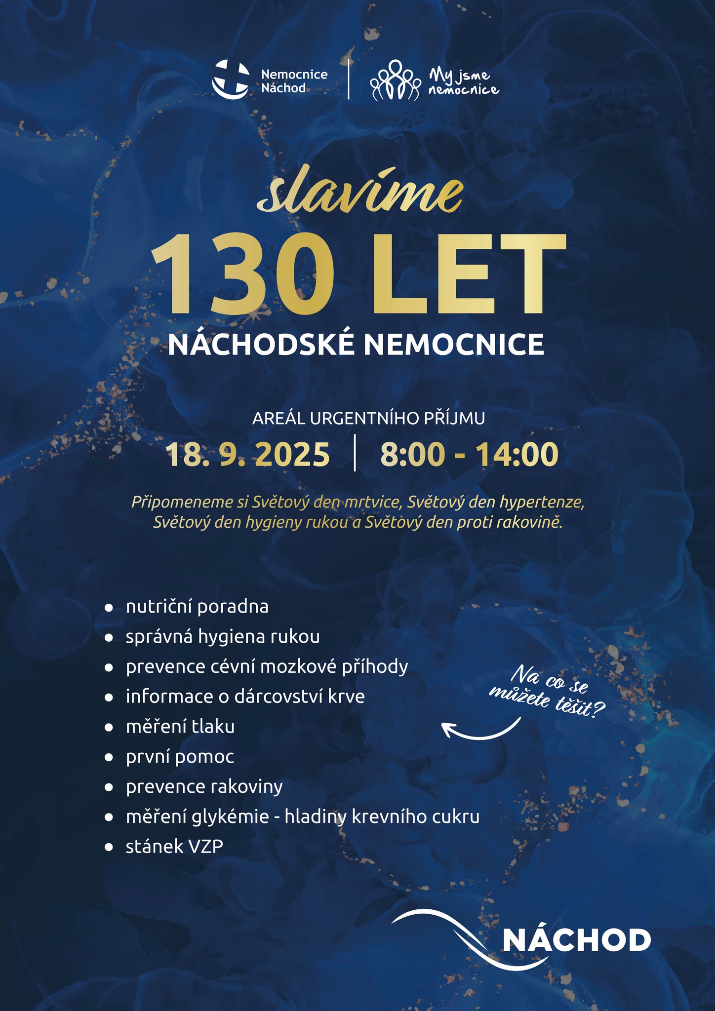 PlakátSlavíme 130 let Náchodské nemocnice