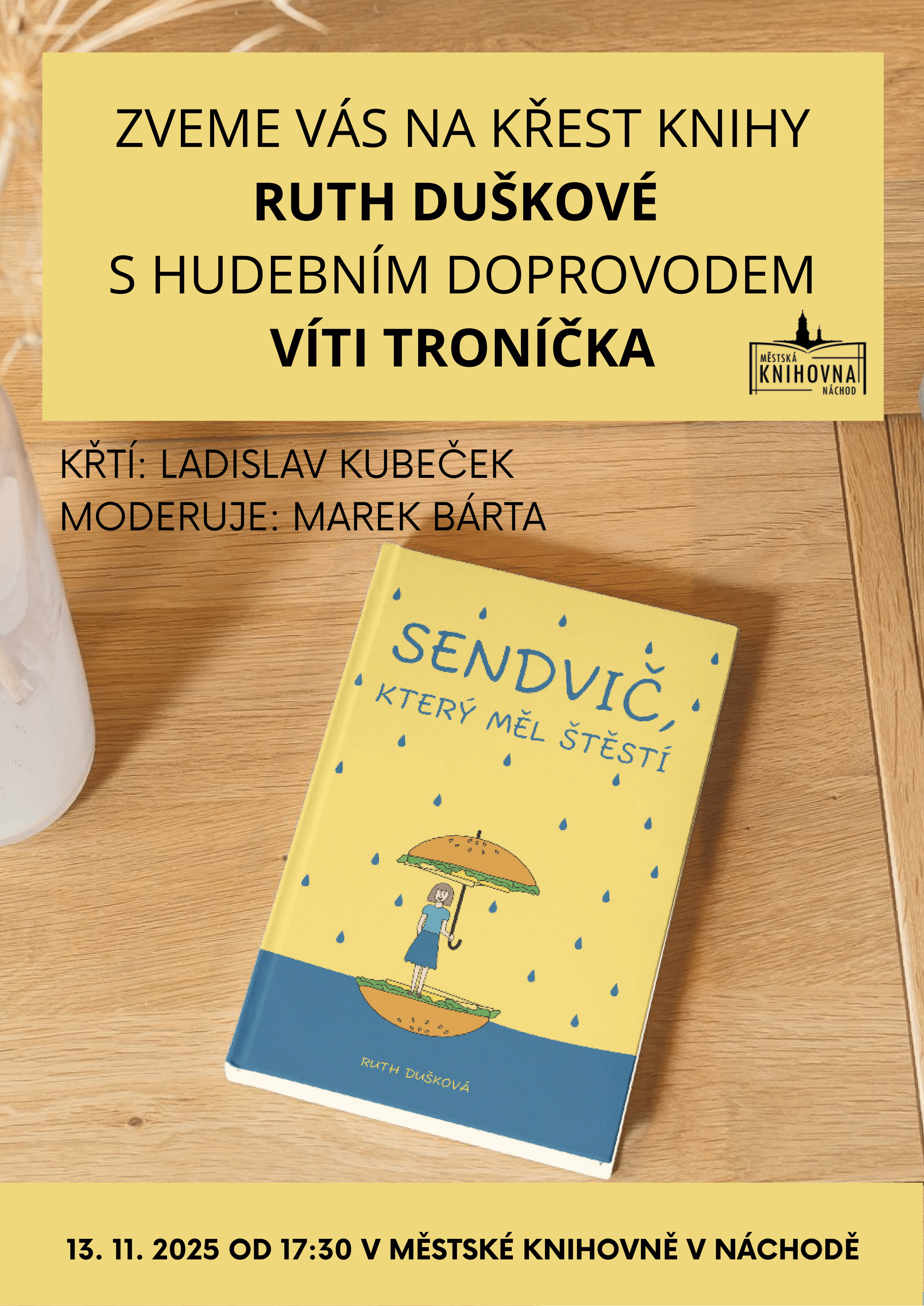 PlakátKřest knihy - Sendvič, který měl štěstí