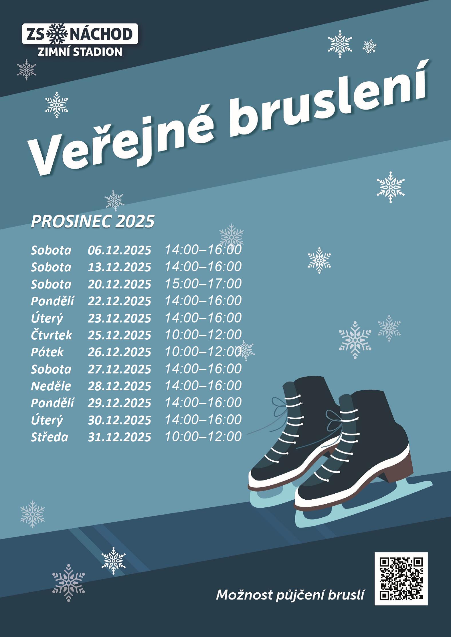 PlakátVeřejné bruslení - prosinec 2025