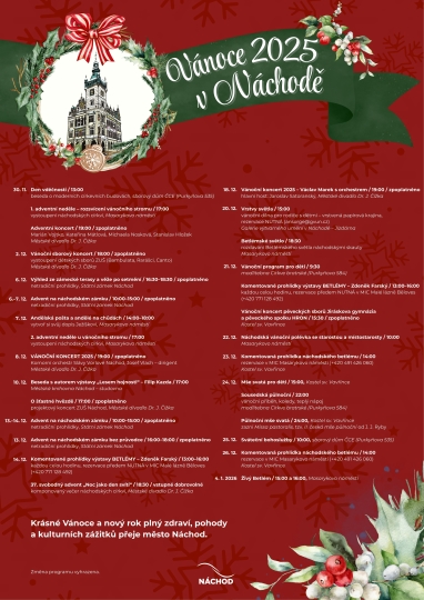 Vánoce 2025 v Náchodě